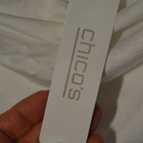 Chico's Bennette Drape Cowl Neck Knit Tank Top Optic White Womens Size S New - Picture 6 of 11